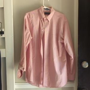 Stafford Essentials Red/Pink Oxford Shirt 16